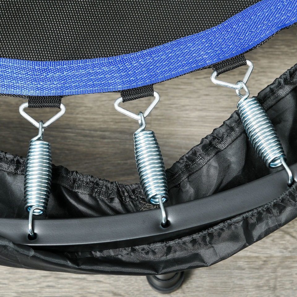 image 1 of HOMCOM Foldable Mini Fitness Trampoline w Foam Handle, Blue