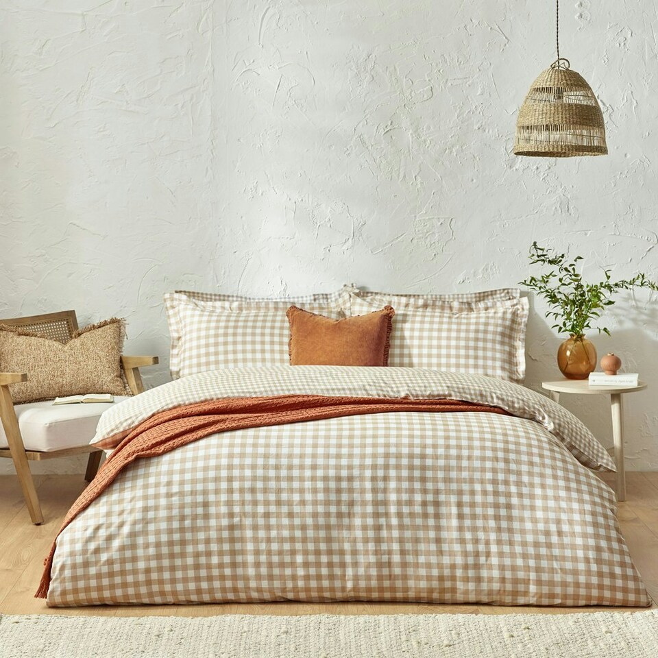 image 1 of Yard Barton Gingham Check Double Duvet Cover Set