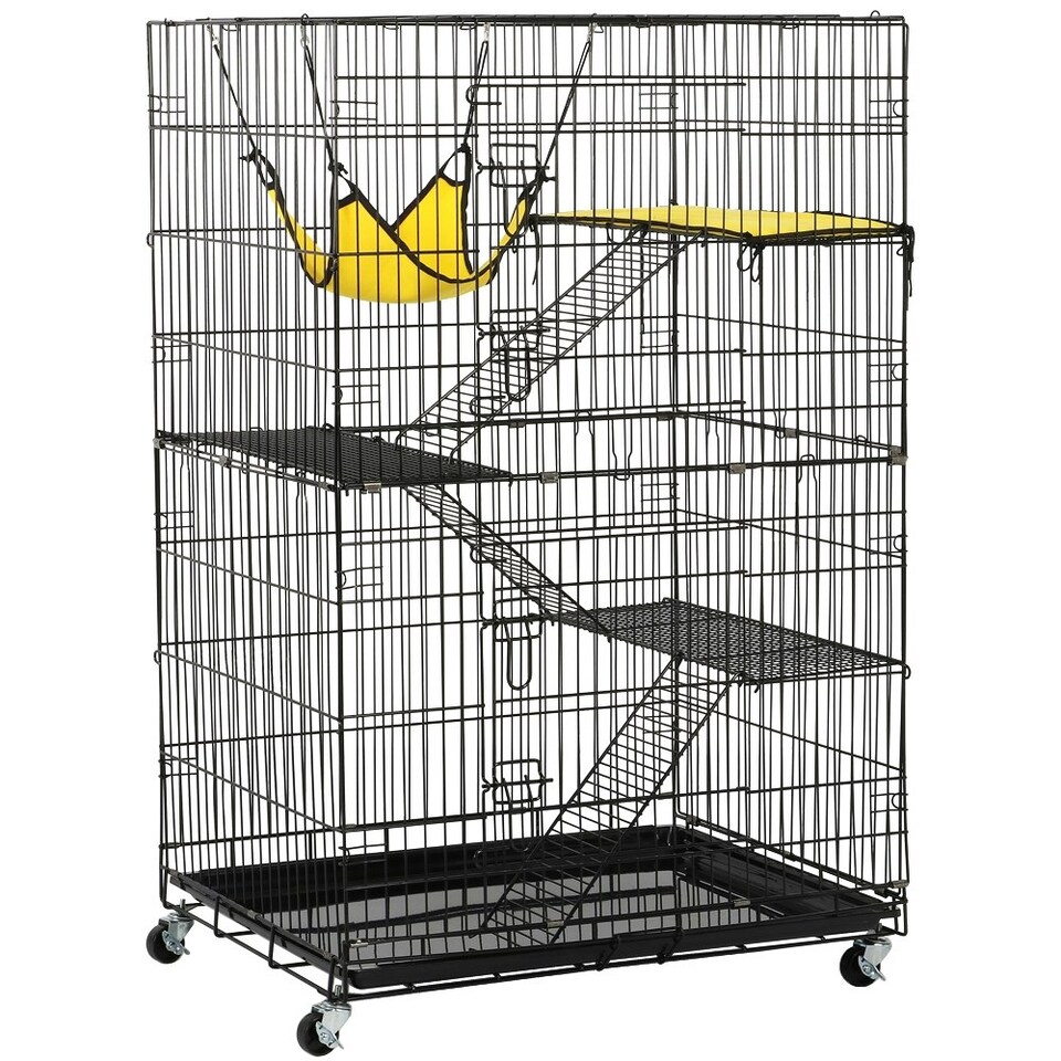 image 1 of Yaheetech 123 cm Tall Rolling Cat Cage on Wheels