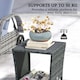 image 5 of Outsunny Side Table 2-Tier with Storage Shelf/Grey | Grey | Grey, Dark Grey | 45 x 45 x 43 cm