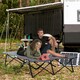 image 2 of Outsunny Double Camping Bed Camping Cot Foldable Sunbed Outdoor Patio Sleeping Bed Super Light with Carry Bag (Grey)