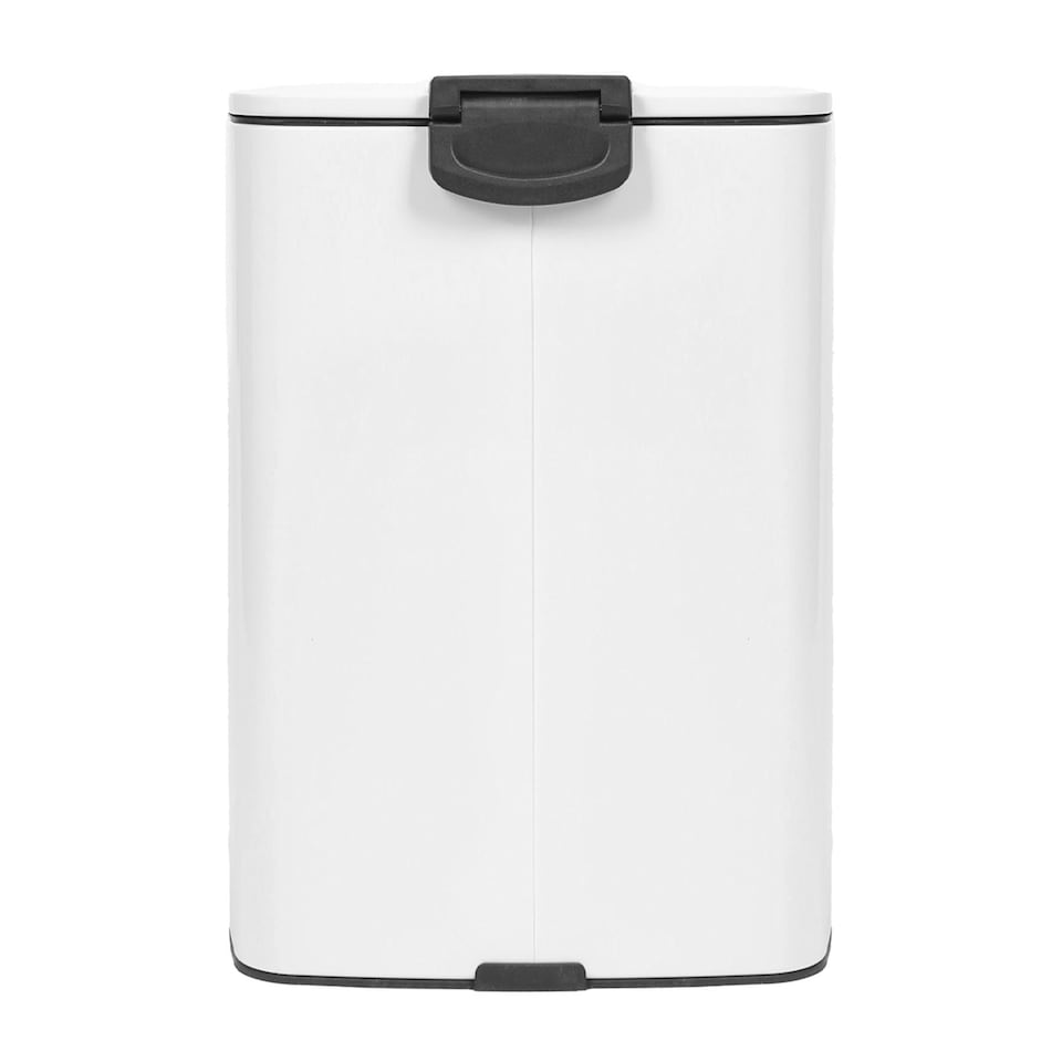 image 1 of Harbour Housewares Square Stainless Steel Kitchen Pedal Bin - 20L | White | White | One Size
