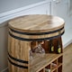 image 4 of Valor Solid Dark Mango Wood Barrel Wine Sideboard | Brown
