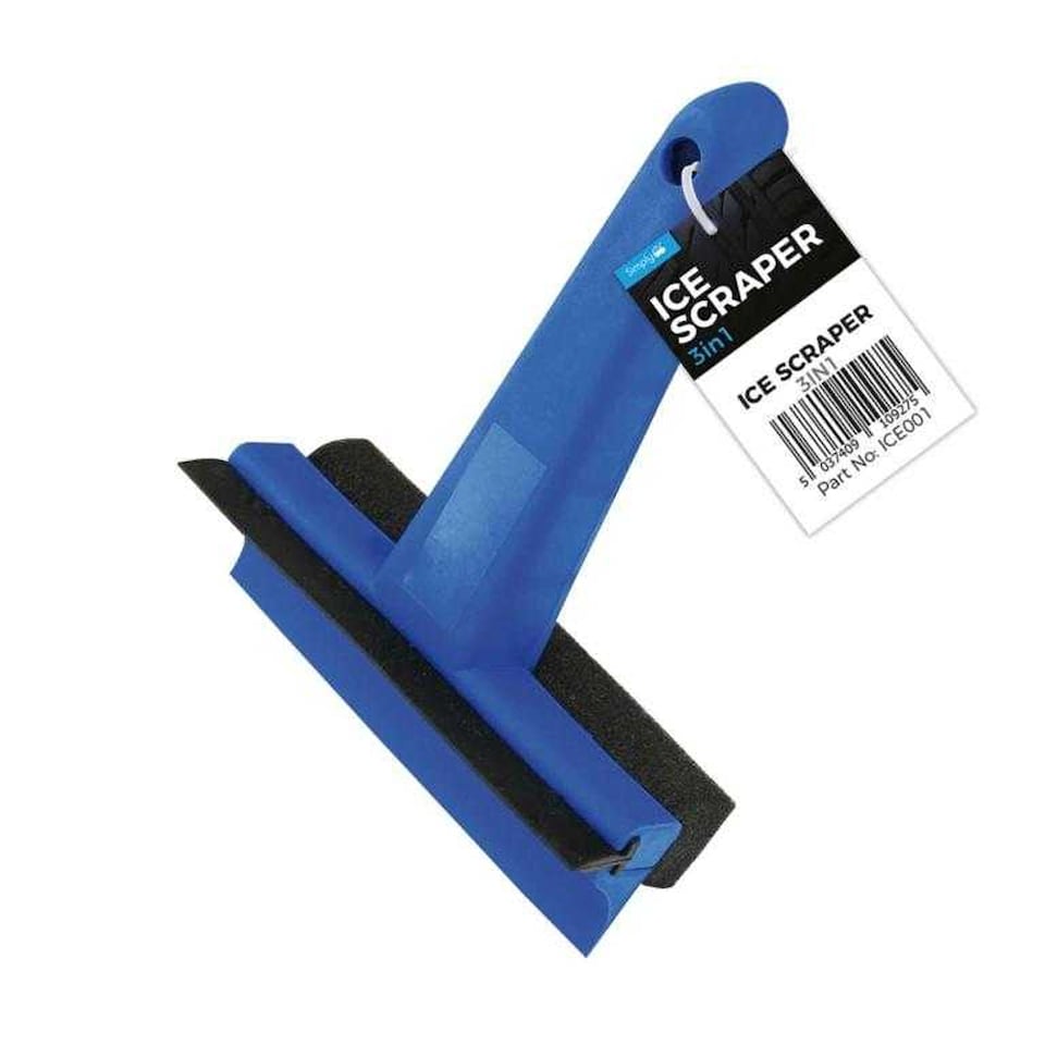 image 1 of JRP Rubber 3 in 1 Car Ice Scraper | Blue | Blue/Black | One Size | 1