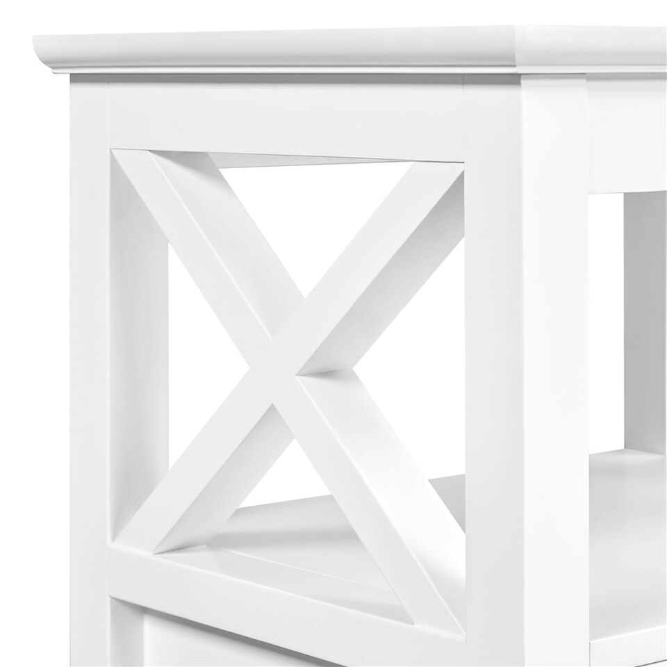 image 1 of Yaheetech Farmhouse Bedside Table with 2 Drawer 1 Shelf