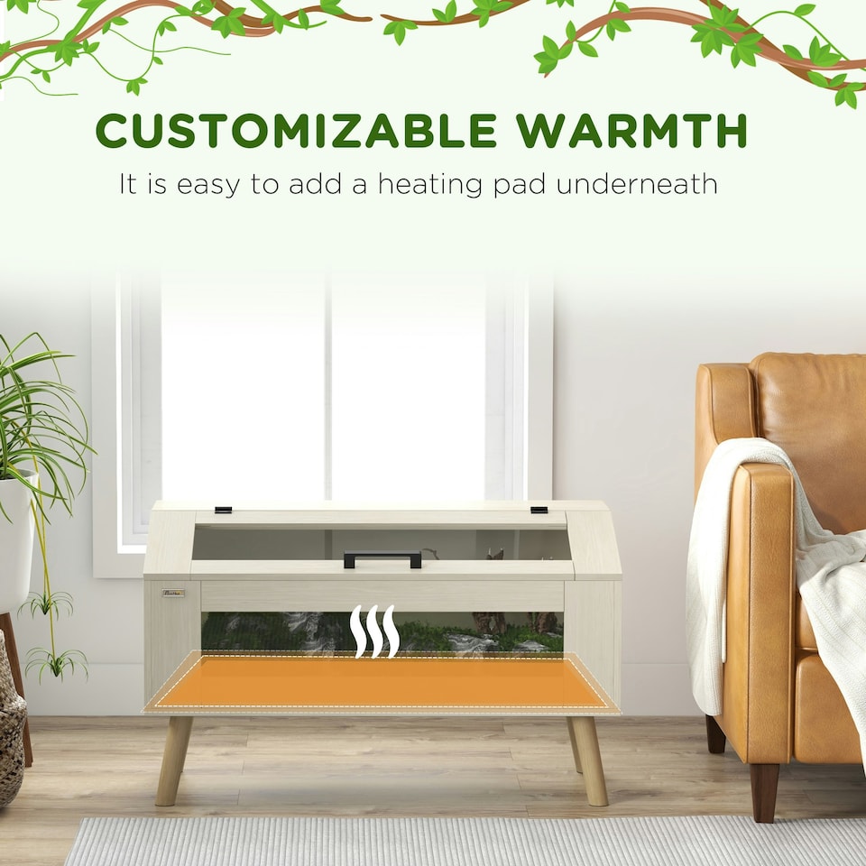 image 1 of PawHut Reptile Terrarium, 140L Snake Vivarium with Tempered Glass Windows