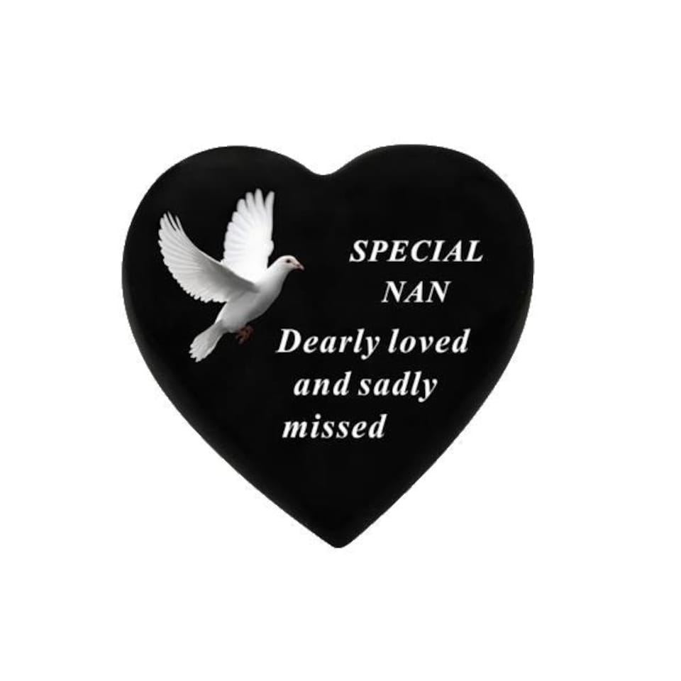 Black Decal Dove Heart 16 x 15cm - Nan DF19498-C DE