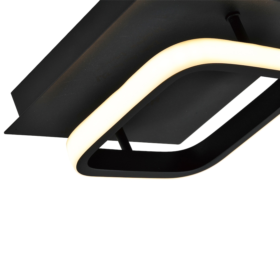 image 1 of Matt Black 3000K Square LED Ceiling Strip Light Fitting | Black
