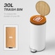 image 3 of HOMCOM Kitchen Bin, 30 Litre Pedal Rubbish Bin with Removable Bucket, White