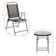 image 7 of Outsunny Patio Bistro Set Folding Chairs & Coffee Table for Balcony, Brown
