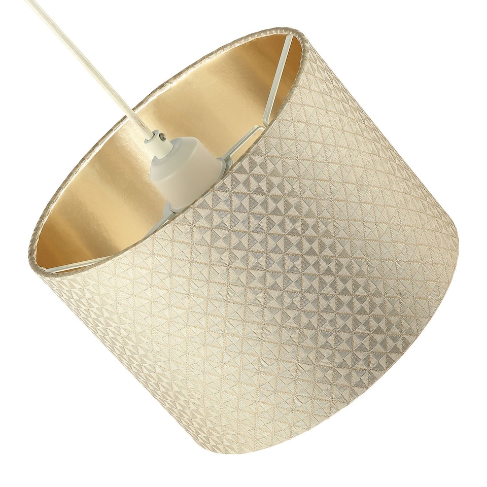 image 1 of Light Shimmer Taupe Drum Lamp Shade with Inner Champagne Gold Lining | Cream | Taupe | 1