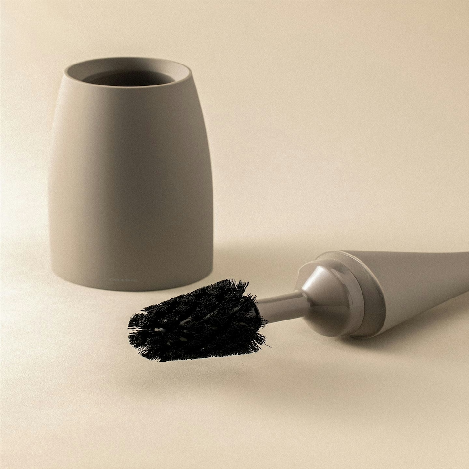 image 1 of Cosmic Toilet Brush Holder with Durable Resin for Bathroom Matt Black