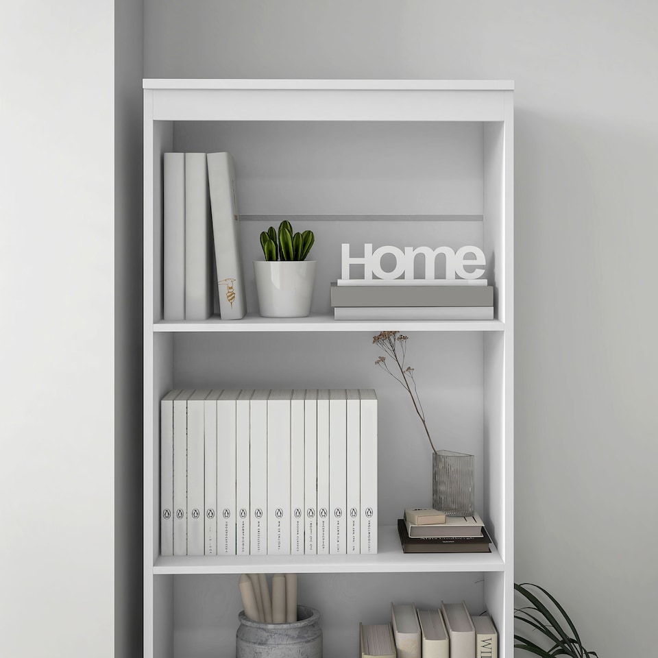 image 1 of HOMCOM 180cm Tall Bookcase with Storage, Free Standing Bookshelf with 3 Shelves and 3 Drawers, Display Cabinet for Living Room, Home Office, Bedroom, White