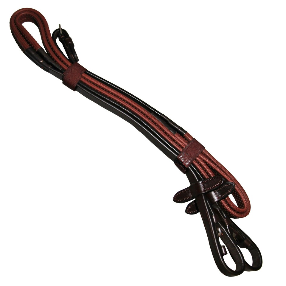 Collegiate Flexi Grip Reins IV - Brown - 48in