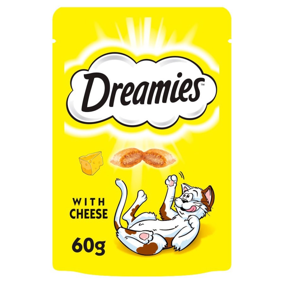 image 1 of Dreamies Cat Treat Biscuits with Cheese 60g - Pack of 8