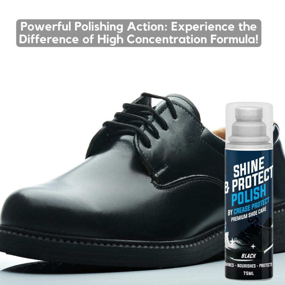 image 1 of Shine & Protect Shoe Polish - 75ml Liquid Shoe Polish - Black