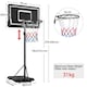 image 3 of Yaheetech PE Backboard Basketball Stand System w/ Wheels Black/White