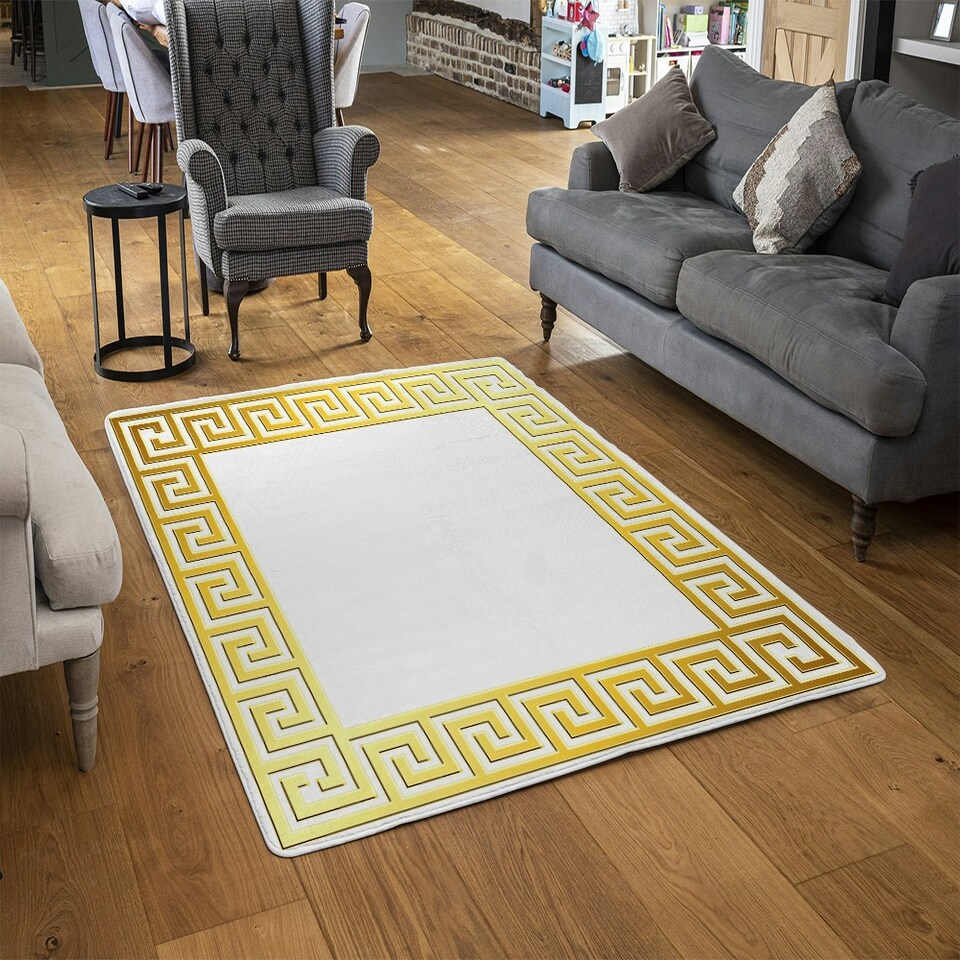 image 1 of Golden Greek Ornamental Frame (Rug) Gold | Medium: 80x150cm