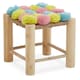 image 1 of Interiors by Premier West Village Pink Blue And Yellow Pom Pom Stool