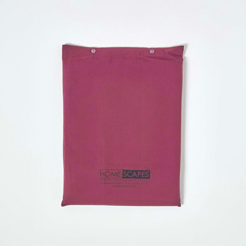 image 1 of Homescapes Plum Egyptian Cotton Deep Fitted Sheet 200 TC, Super King Purple | Super King