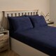 image 3 of OHS 4 Pack Soft Cosy Teddy Fleece Pillowcases, 50x75cm - Navy Blue