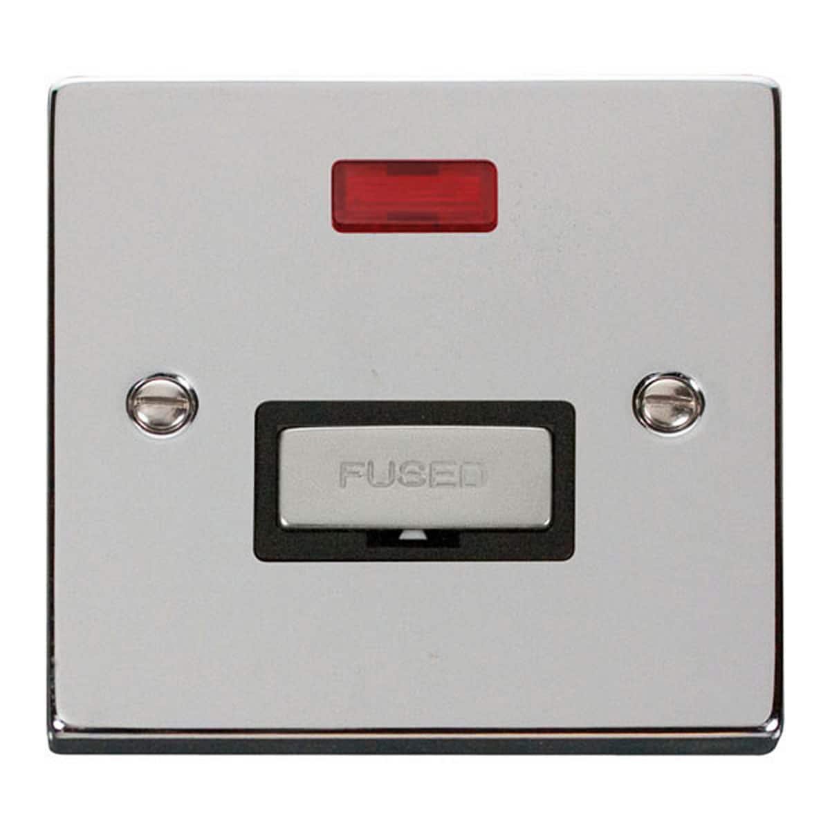 SE HOME Polished Chrome 13A Fused Ingot Connection Unit With Neon Chrome Polished Chrome