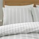 image 3 of Bianca Ashford Stripe Silver Duvet Cover Set Grey | Super King