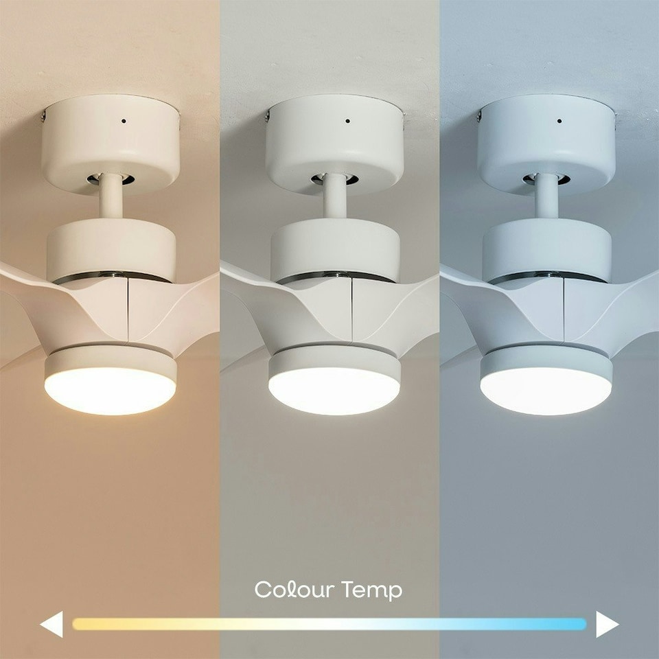image 1 of ValueLights White 24 Inch Ceiling Fan Integrated LED & Remote