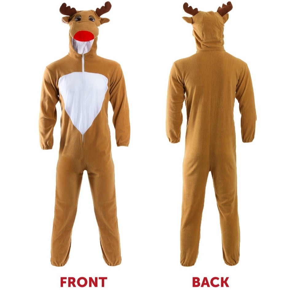 image 1 of Christmas Reindeer Onesie Brown | XL