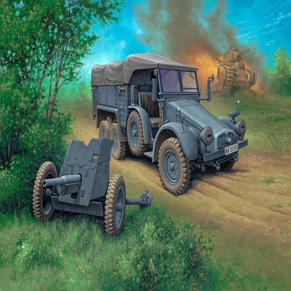 Revell German Krupp Protze KFZ 69 w/3.7cm Pak Model Set (1:76)