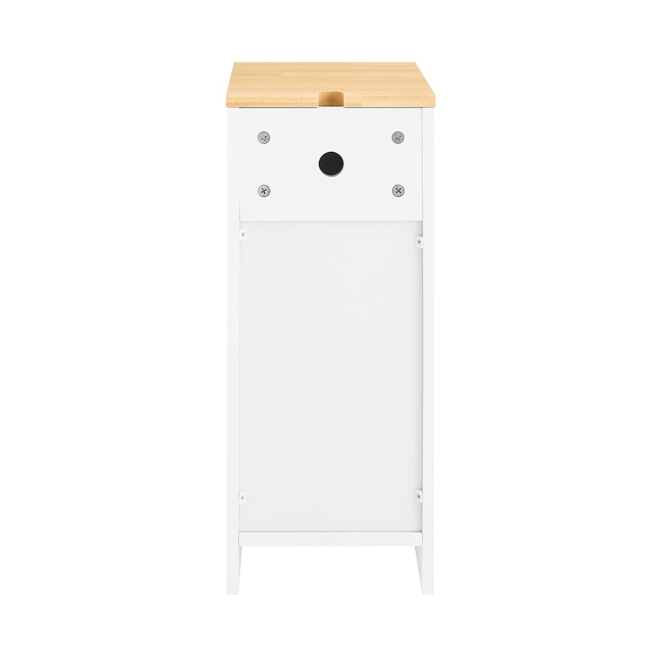 image 1 of SoBuy FBT111-WN Slim Bedside Table Bedside Cabinet Narrow Side Table Nightstand with Drawer and Shelf for Bedroom
