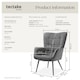 image 6 of Armchair Hygge - padded, armrests and ergonomic backrest, 150 kg load capacity | Grey | Fine cord anthracite/black | One Size | 1