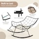 image 5 of COSTWAY Indoor Outdoor Rocking Chair Oversized Egg Papasan Chair-Beige
