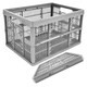 image 1 of 3 x Grey 32L Plastic Folding Crate Boxes With Handles Collapsible, Foldable & Stackable Grey
