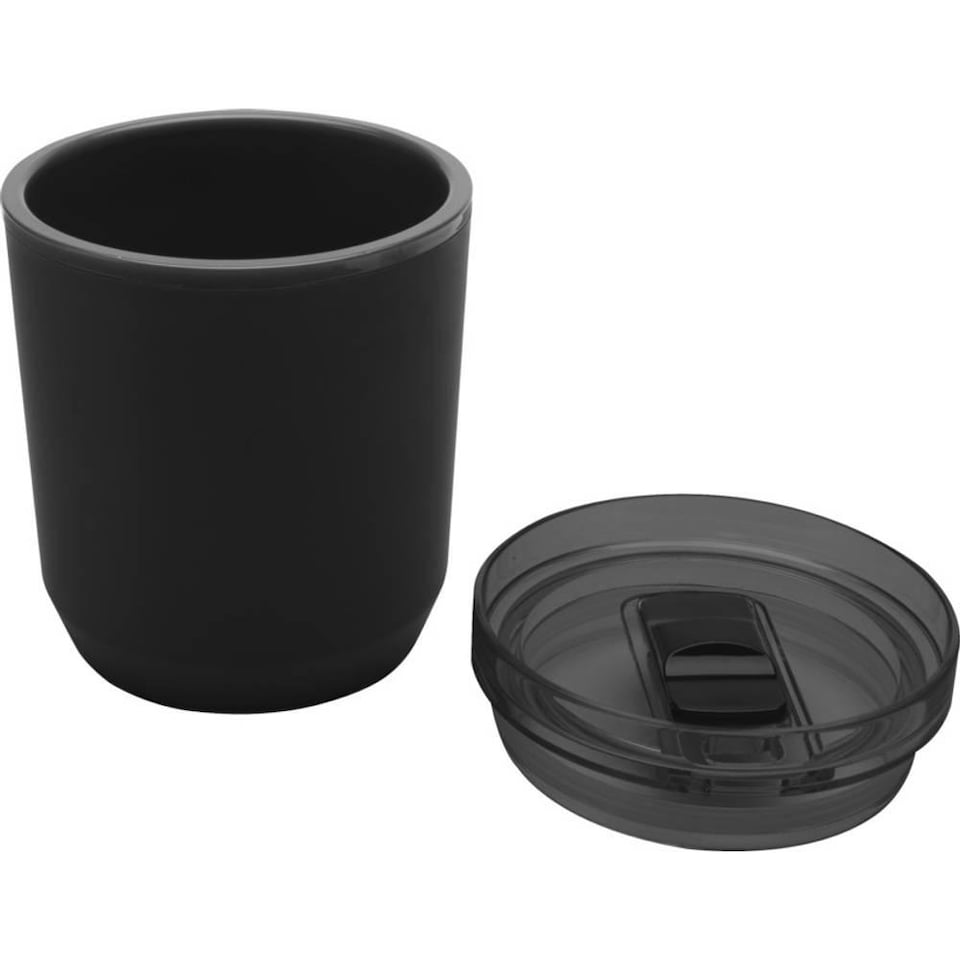image 1 of Hudson Recycled Plastic Double-Walled 180ml Tumbler - Solid Black - One Size