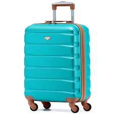 55x40x20cm Ryanair (Priority) TUI, Carry on Cabin Suitcase Hard Shell Approved for 60+ Airlines Blue | Aqua/Tan | Cabin Bag