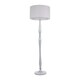 image 3 of ValueLights Victoria Grey Wood Traditional Stem Floor Lamp with Grey Fabric Drum Shade and LED Bulb