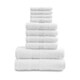 image 4 of VELVETIO 10 Piece Towel Bale Set Toronto Stripe Pattern - 100% Cotton, 450 GSM Pink | Blush Pink