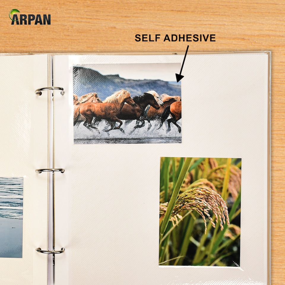 image 1 of ARPAN Extra-Large 3-Ring Binder Self Adhesive Photo Album – 20 Sheets / 40 Sides – Sticky Page Scrapbook Memory Album for Photos, Keepsakes & Special Occasions