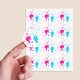 image 2 of Dolls Gender Reveal Round Stickers 60mm - Sheet of 12
