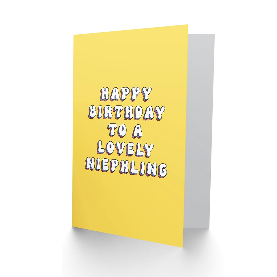 image 1 of Lovely Niephling Bright Fun Hippie Letters Birthday Card