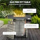 image 3 of Outsunny Fire Pit Table w/ Rain Cover, Mesh Lid & Lava Stone, 40,000 BTU