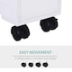 image 3 of HOMCOM 72x16cm Narrow Bathroom Storage Unit w  2 Drawers Open Top 4 Wheels Slimline Modern Rolling Home Organisation | White | White