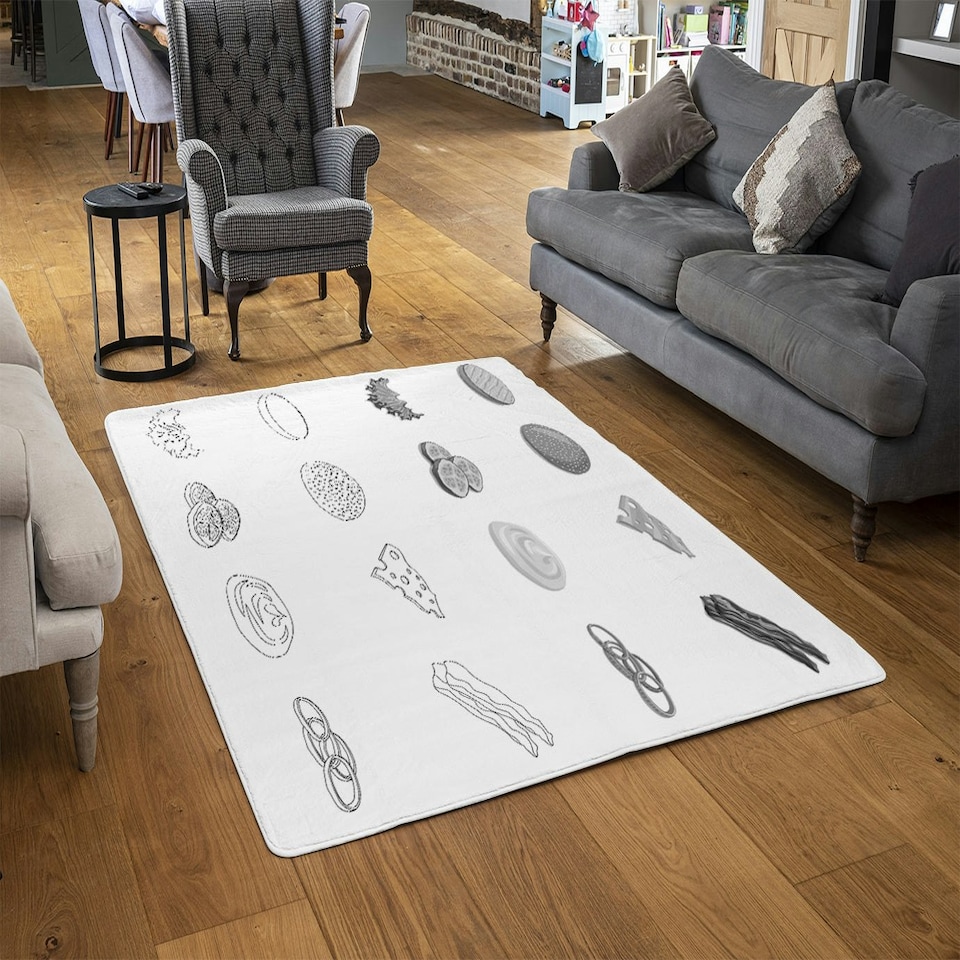 image 1 of burger and sandwich icon (Rug) Grey | XL