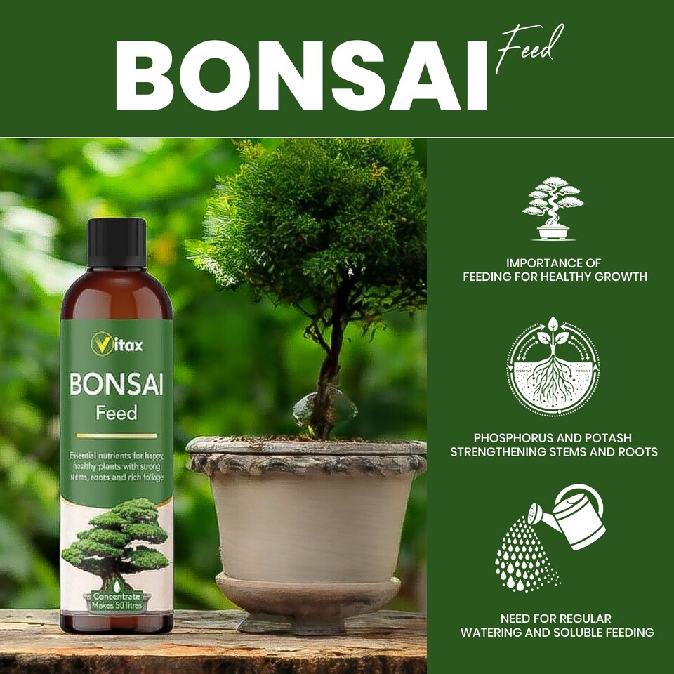 image 1 of Vitax Bonsai Liquid Feed 250ml Concentrated Seaweed-Enriched Nutrient Plant Feed