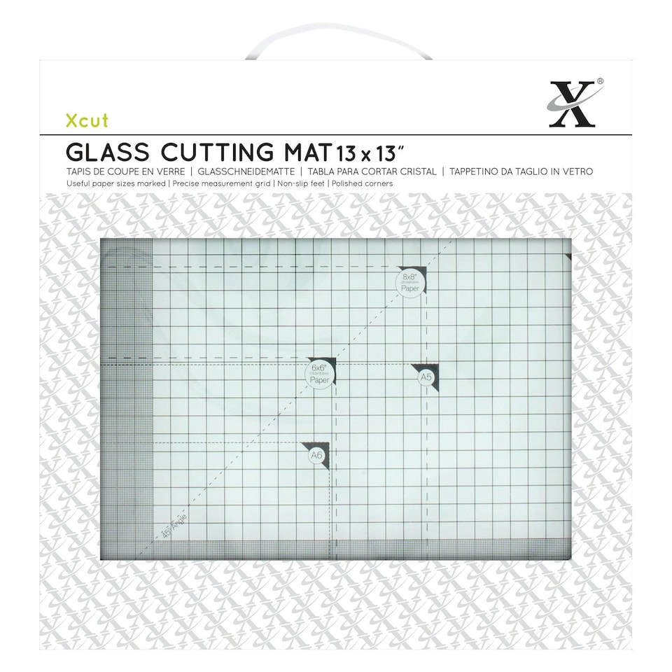 Xcut Tempered Glass Cutting Mat, Clear, 13 x 13"