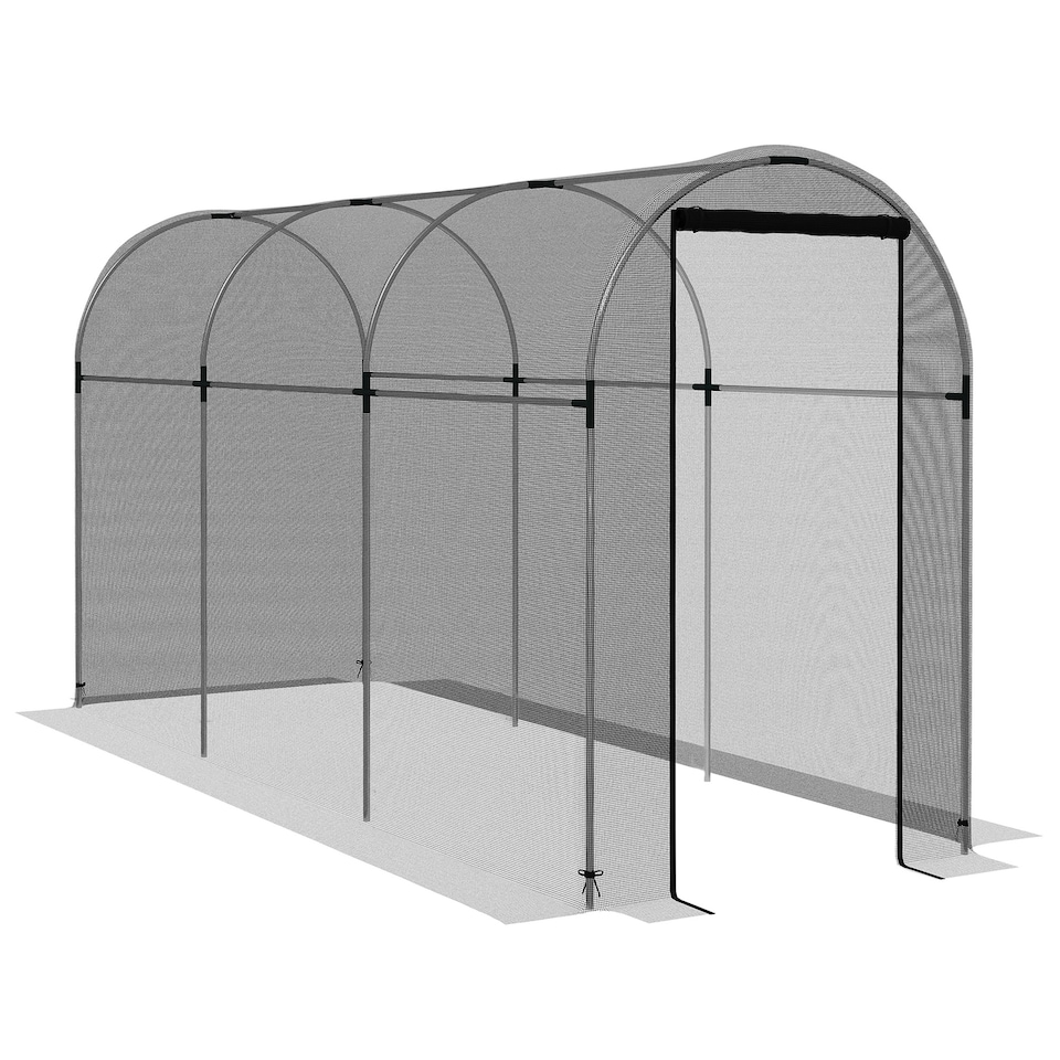 image 1 of Outsunny Fruit Cage, Plant Protection Tent, 1.2 x 3.6 x 1.9m, Black