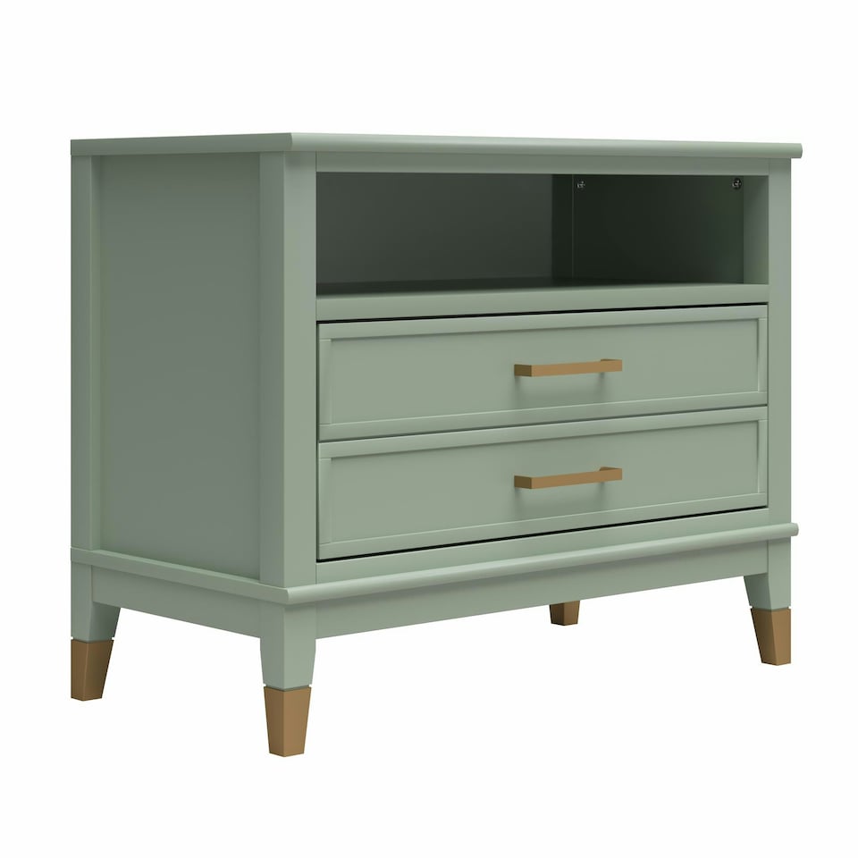 image 1 of Westerleigh Wide Nightstand Pale Green | Multi