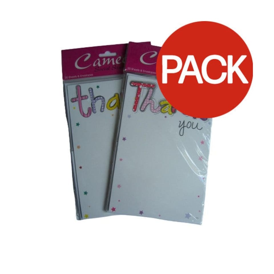 Cameos Thank You Sheets (Pack of 20) - Multicoloured - One Size