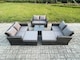 image 1 of Fimous 8 Seater Outdoor Rattan Garden Furniture Set Conservatory Patio Sofa Coffee Table Set with 2 Big Footstool Dark Grey Mixed